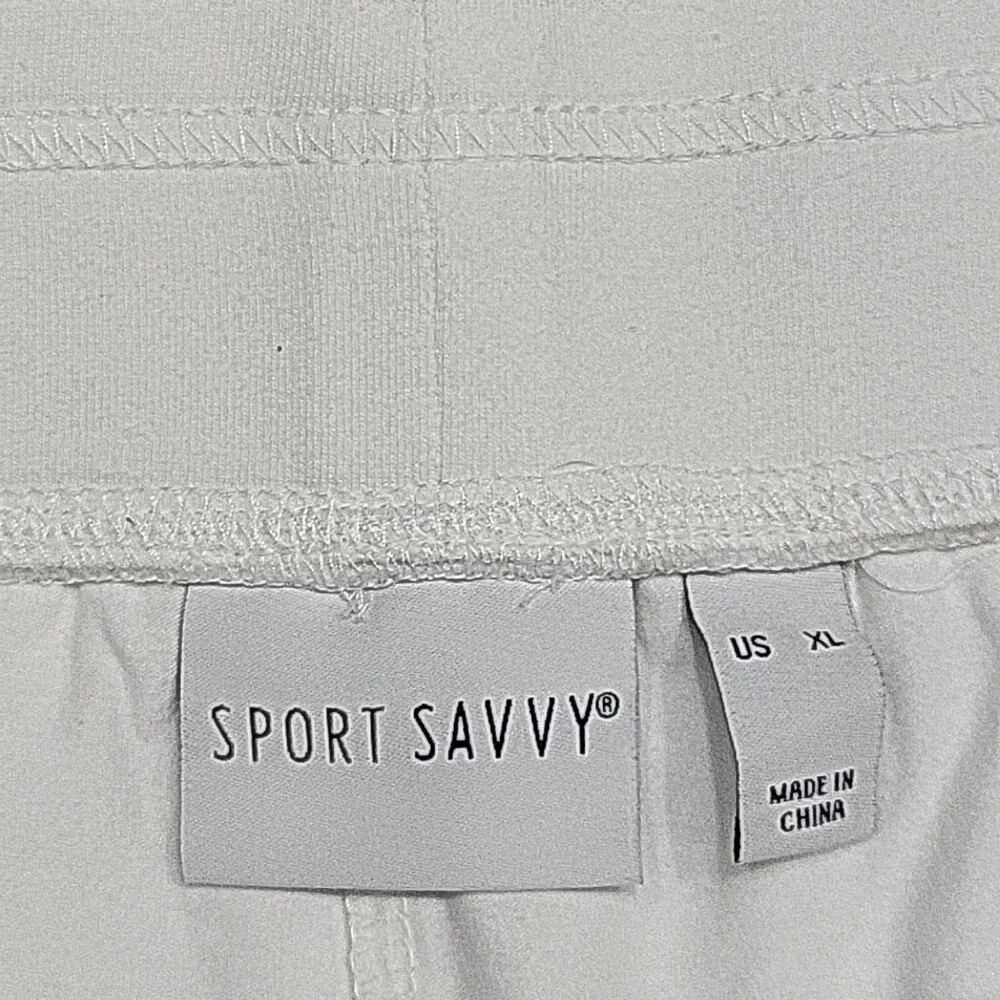 Sport Savvy Womens French Terry Pull On Skort X-Large Size White Skirt w Shorts